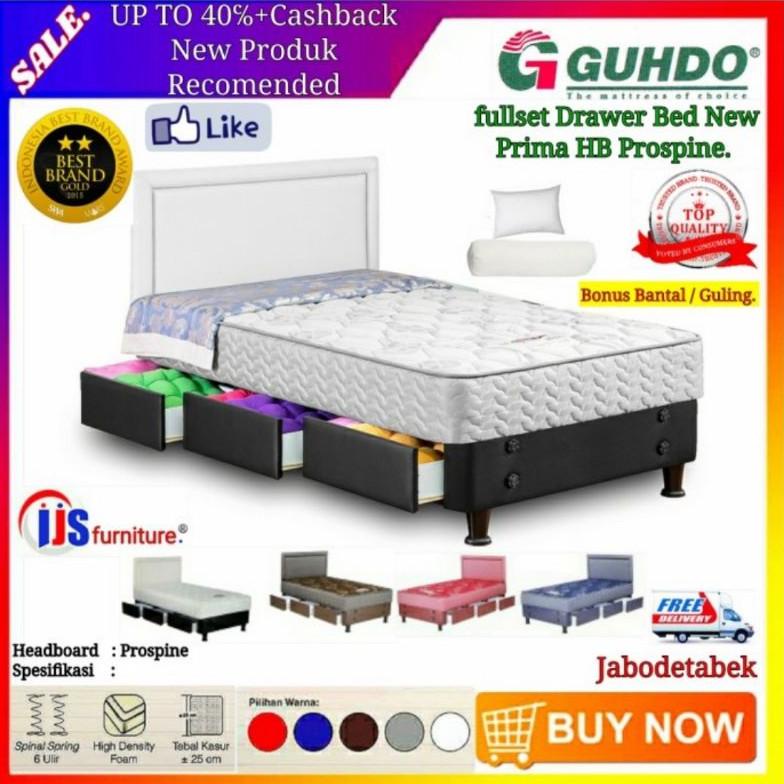 Guhdo fullset Kasur Drawer Bed /Laci New Prima HB Prospine uk 120x200