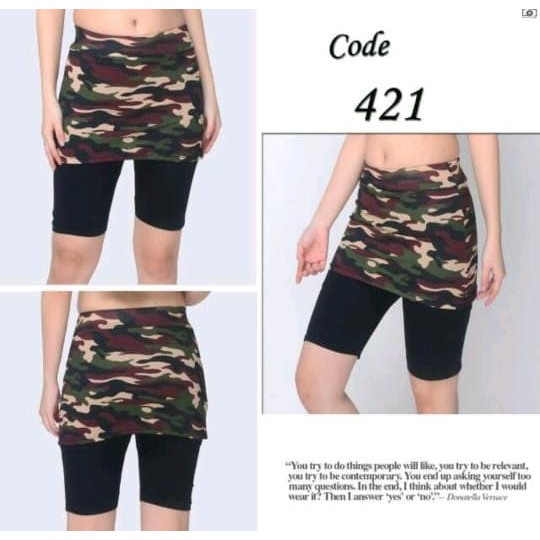 Femme Ols - Rok Legging 3/4 Motif Army Olahraga / Senam / Aerobic 421