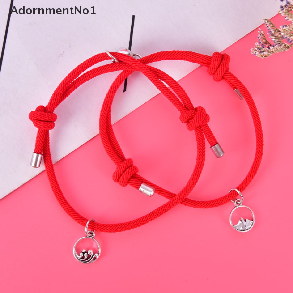 (AdornmentNo1) 2021 1 Pasang Gelang Tangan Pasangan / Pria / Wanita Magnetik Untuk Hadiah