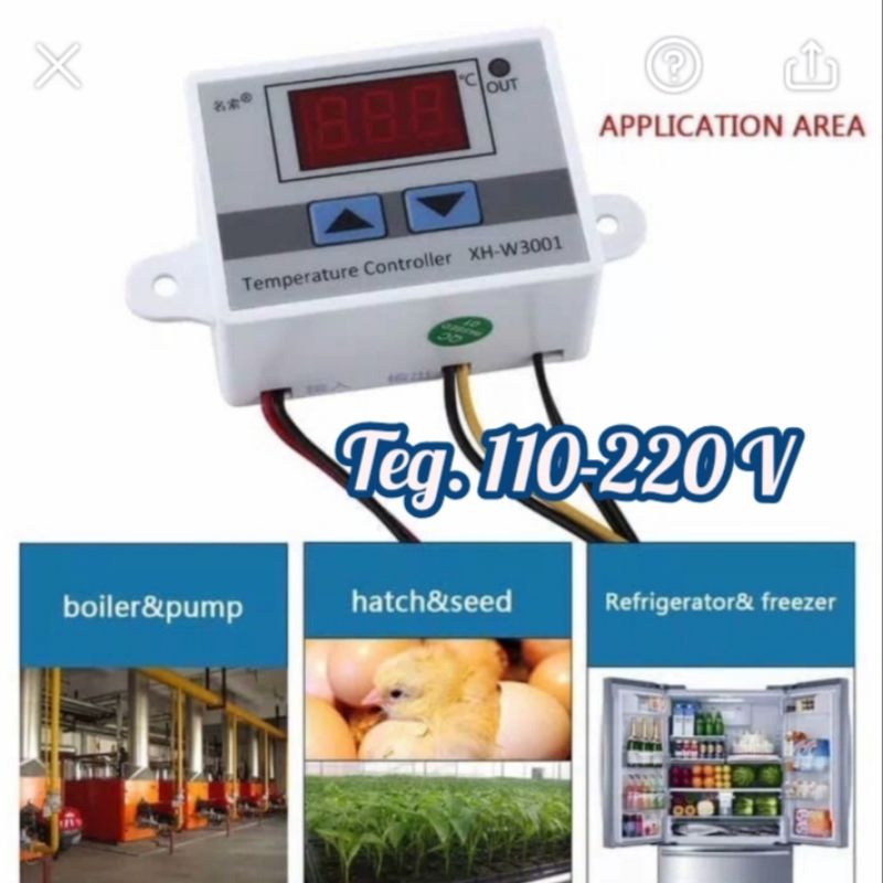 Jual Themperatur Control Thermostat W3001 Input Output 110-220V AC ...