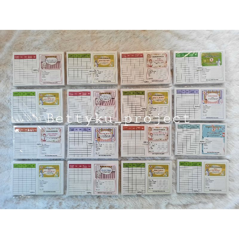 TERMURAH - KARTU AKSEPTOR KB - KARTU KB - KARTU KB MOTIF 2 LIPAT -  CUSTOM NAMA BIDAN KLINIK DOKTER 