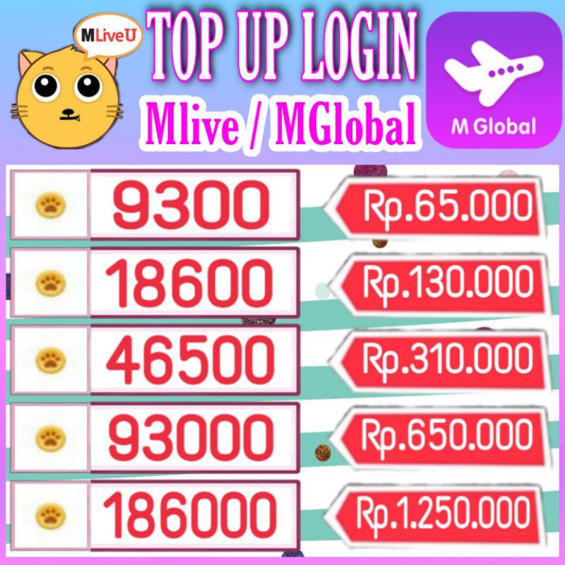 Top Up Mlive Mglobal Via Login Murah Cepat Shopee Indonesia