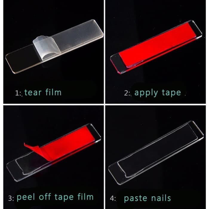 Double tape side fake nail display chart lem pajangan kuku nailart Produk Good Quality