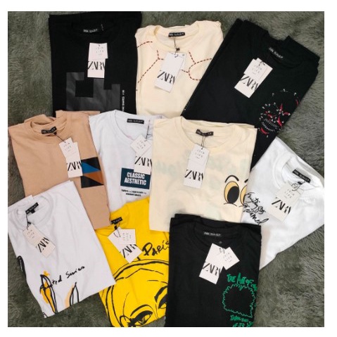 KAOS ZARA MOTIF/TSHIRT ZARA MEN TERBARU/KAOS ZARA BAHAN KATUN FULLTAG