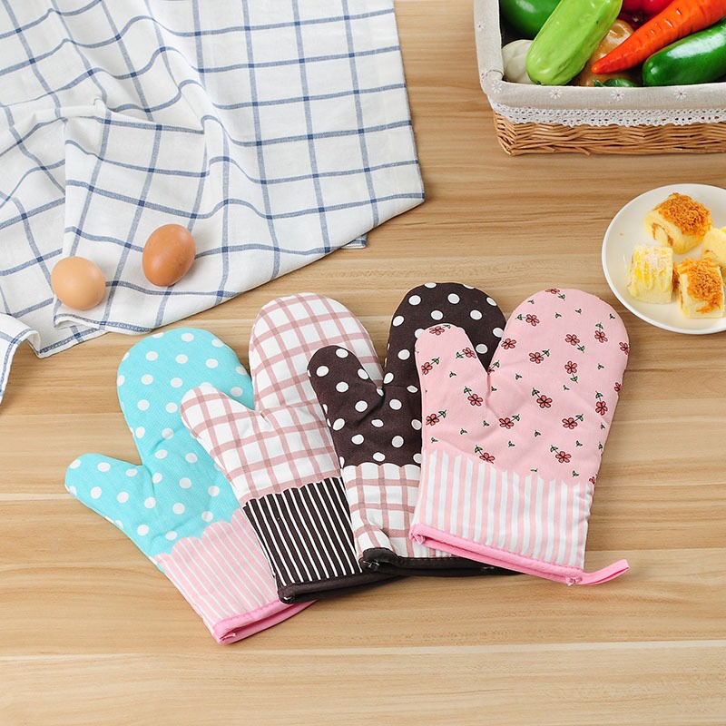 Sarung Tangan Oven Tatakan Anti Panas Lap pegangan Masak Heat Resistant Gloves 1 PCS - Hitam Abu Putih Korea Style garis Multifungsi