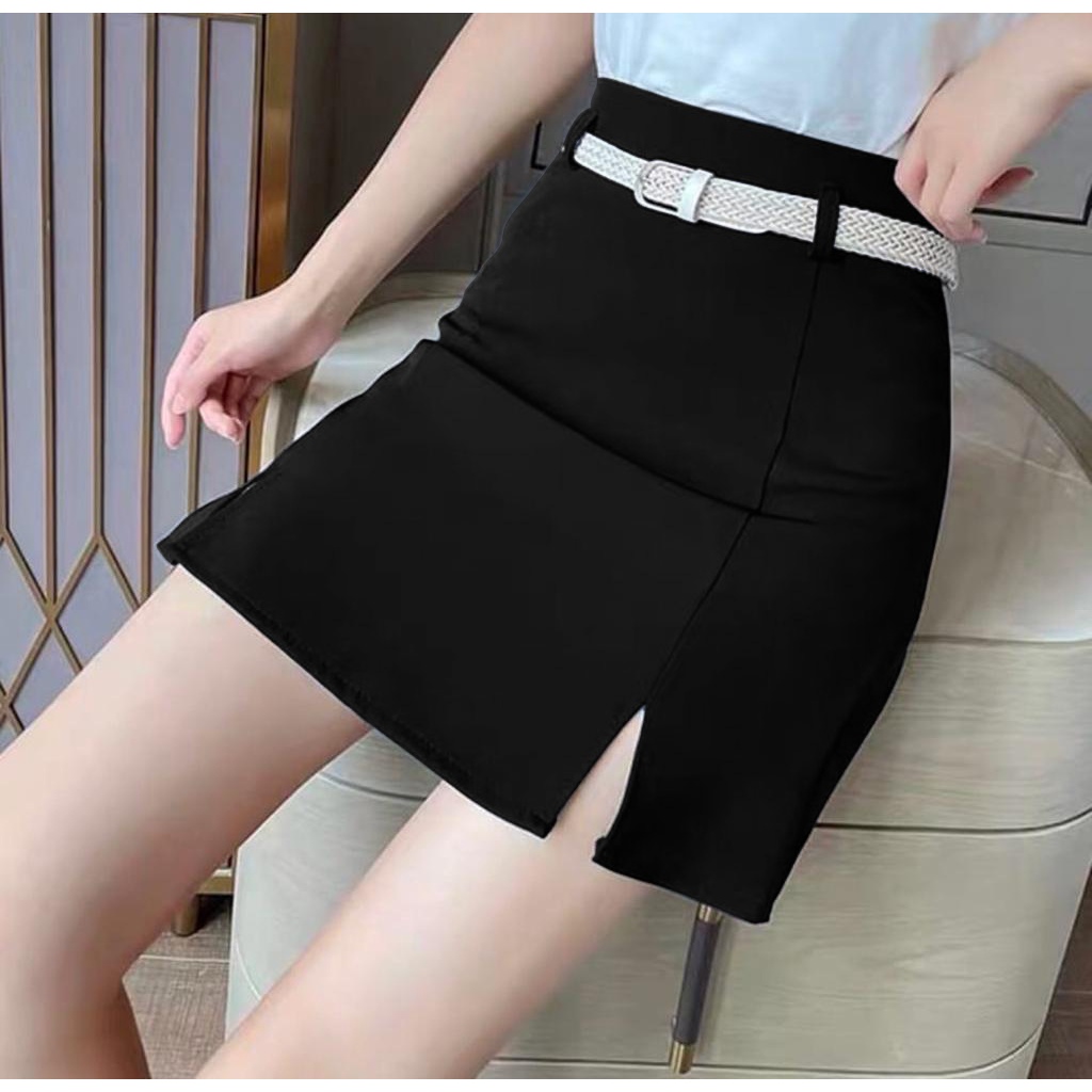 HOPYLOVY Rok Mini Wanita Casual Mini Skirt Katun Drill Lupita