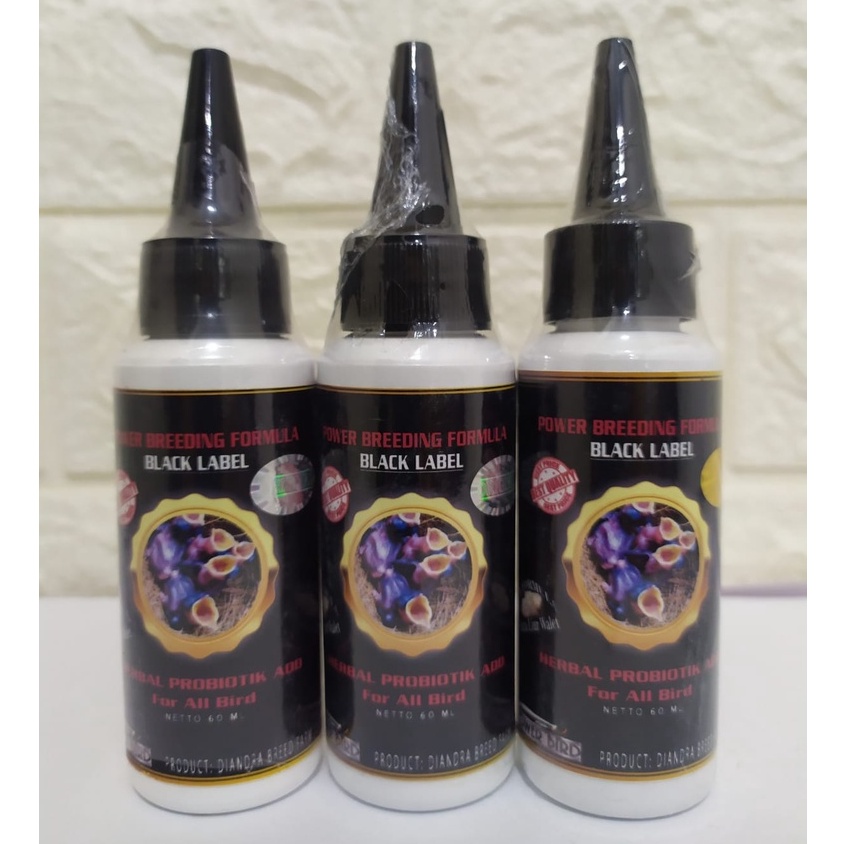 Power Breeding Formula Black Label herbal probiotik untuk ternak burung murai batu