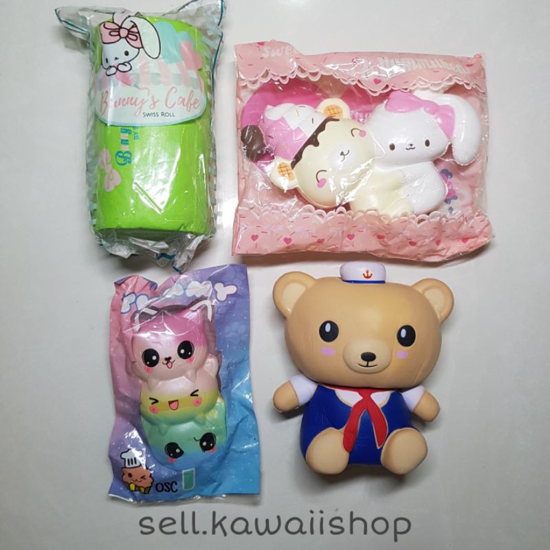 Squishy DEFFECT CRACKS murah yummiibear bunnys cafe cake cafe osc dango appleblossom sailor bear
