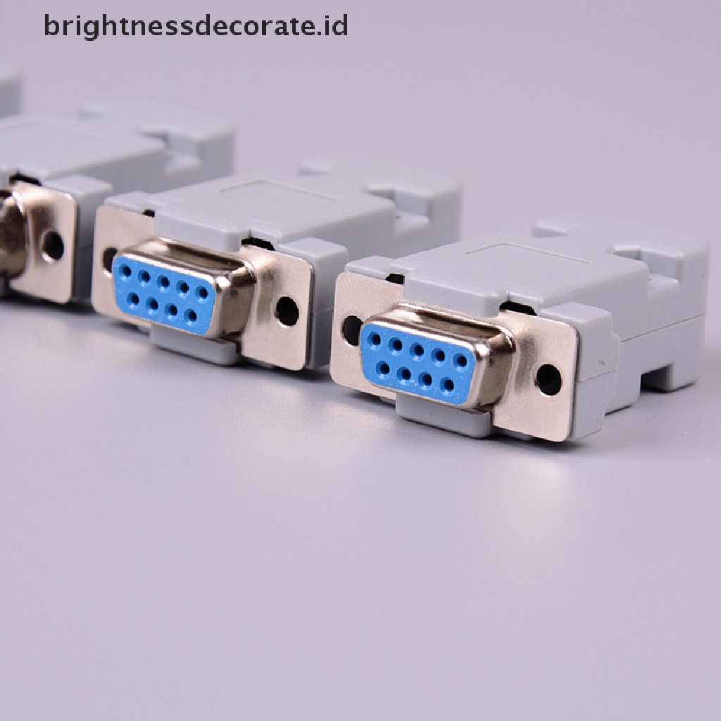 2 Set Rs232 Db9 Female Socket Plug Connector 9 Pin Tembaga Rs232 Dengan Case