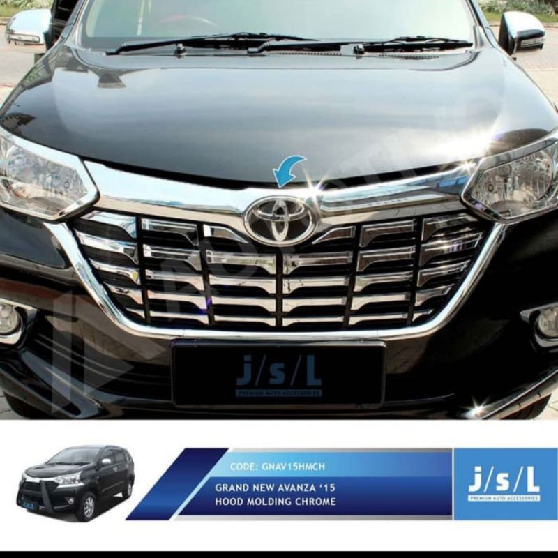 hood molding grand all new Avanza chrome jsl