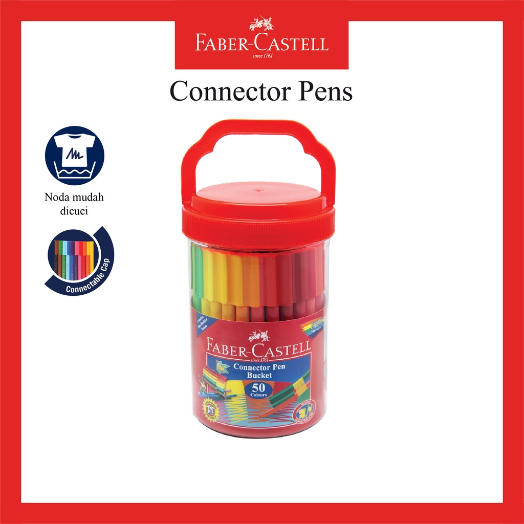 

Konektor Pen Faber Castell / Spidol Warna Kemasan 50 Warna / Connector Pen Set 50