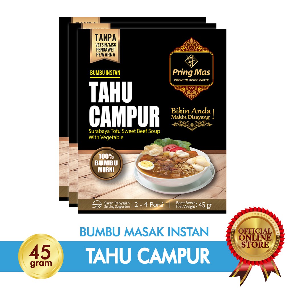 

Pring Mas Bumbu Masak Tahu Campur 2-4 Porsi - Halal MUI