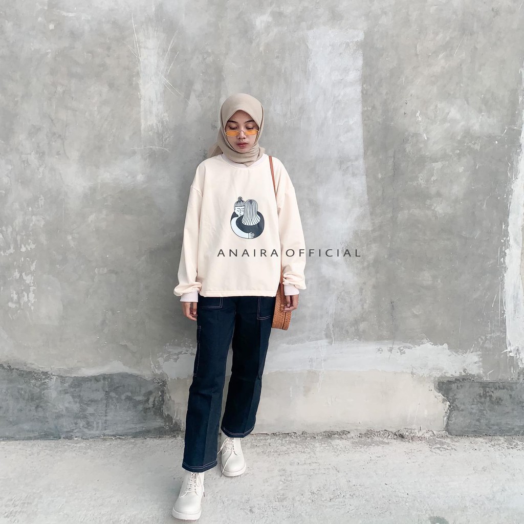 HUG SWEATER OVERSIZE WANITA SWEATER WANITA MURAH FASHION SWEATER