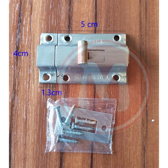 Slot Pintu 5cm / Grendel Pintu Kotak 2 inch Stainless Merk Esbella