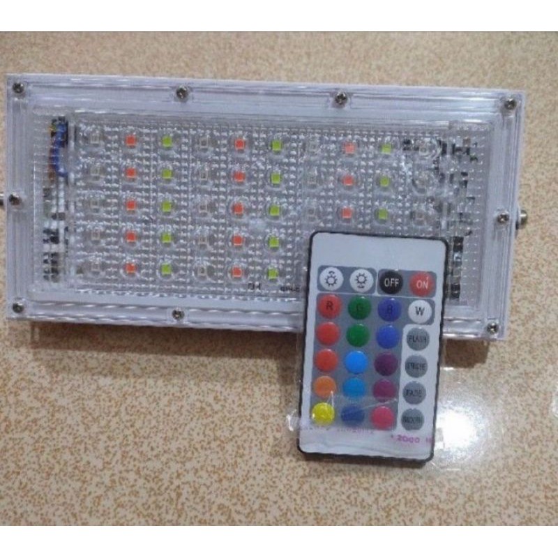 Lampu Sorot RGB 50W Remote Lampu Tembak RGB 50 Watt Lampu Sorot Warna