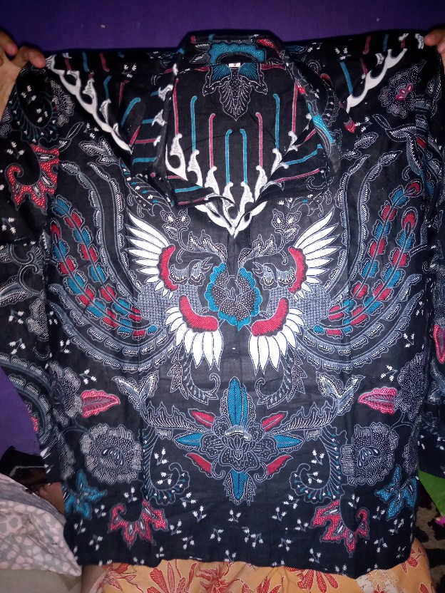 Kemeja Batik Pria Lengan Panjang Size M L Xl Xxl  Bswart Batik Hrb026 Kenongo Hem Panjang Padi