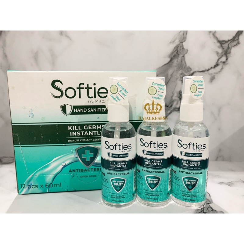 SOFTIES HAND SANITIZER SPRAY/ GEL 60 ml (Alkohol 70%) Original