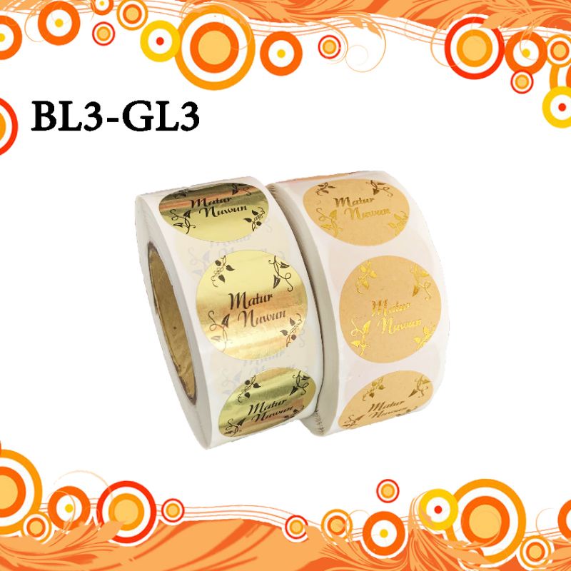 

Stiker maturnuwun 1 roll (diameter 2.5cm), motif BL3-GL3