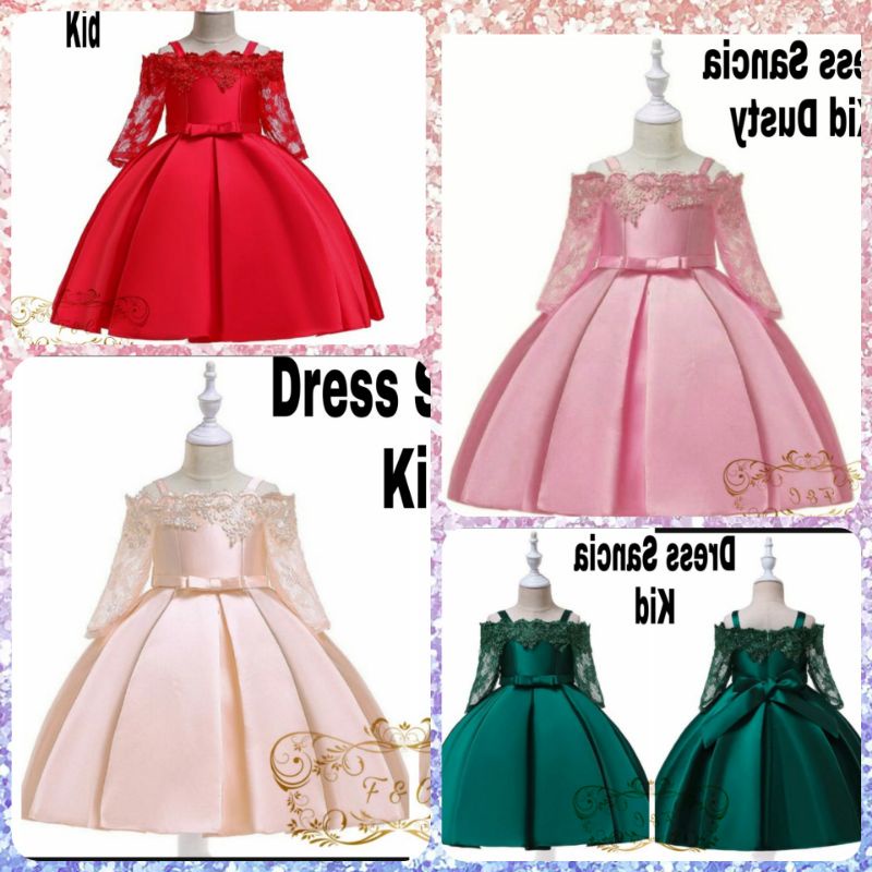 DRESS SANCIA KIDS / DRESS ANAK PEREMPUAN / DRESS SANCIA ANAK ANAK / DRESS NATAL ANAK PEREMPUAN