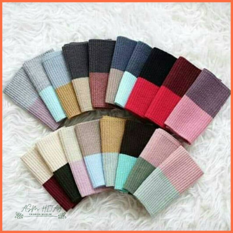 Ciput rajut anak jilbab rajut 2 warna
