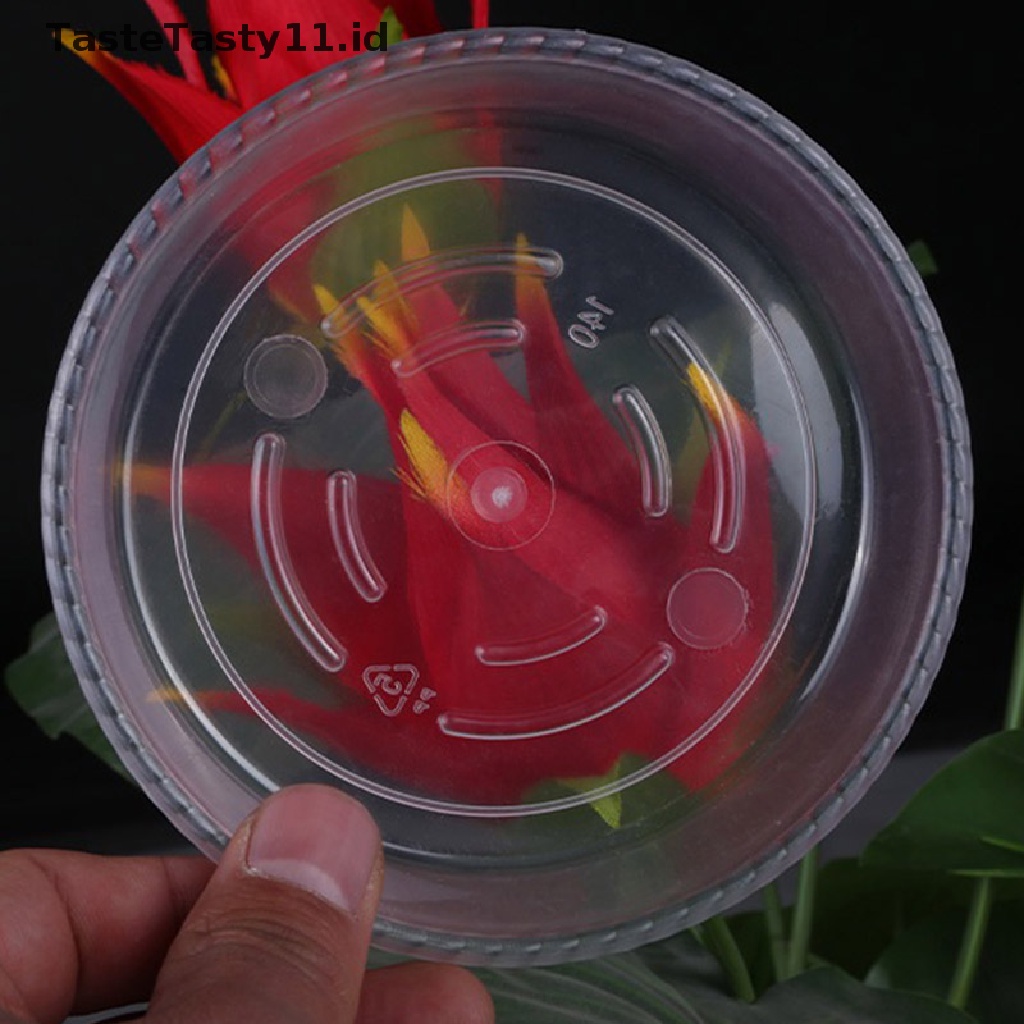 10 Pcs Pot Bunga / Tanaman Bentuk Bulat Bahan Plastik Bening