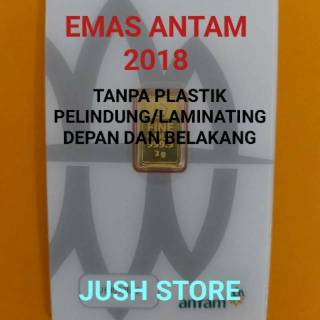 EMAS ANTAM 2 GRAM 2018 CERTIEYE TANPA PLASTIK LAMINATING DEPAN DAN BELAKANG
