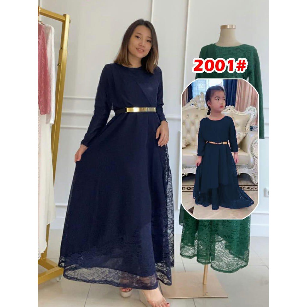 COUPLE 8175#(2001) ibu dan anak/fashion dress couple+FREE BELT BESI