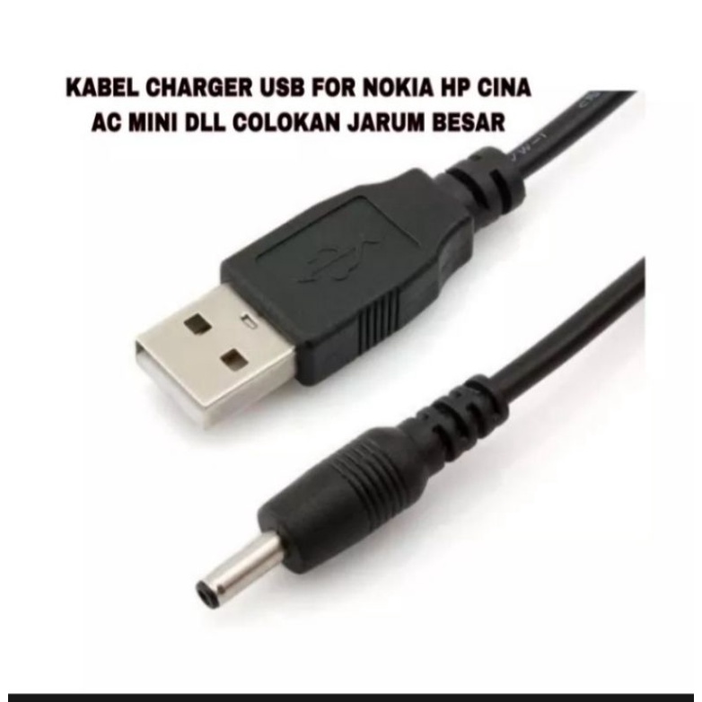 kabel charger  usb  for nokia hp cina  Ac mini DLL colokan jarum besar