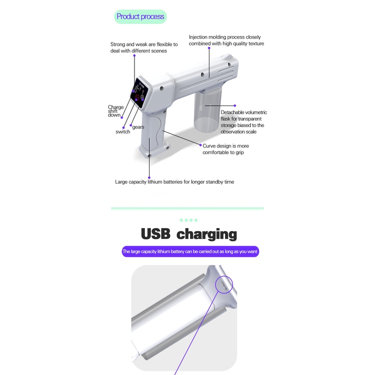 NON COD [READY LANGSUNG KIRIM] Fogging Machine Wireless Disinfection Blue Light Nano Spray Sprayer