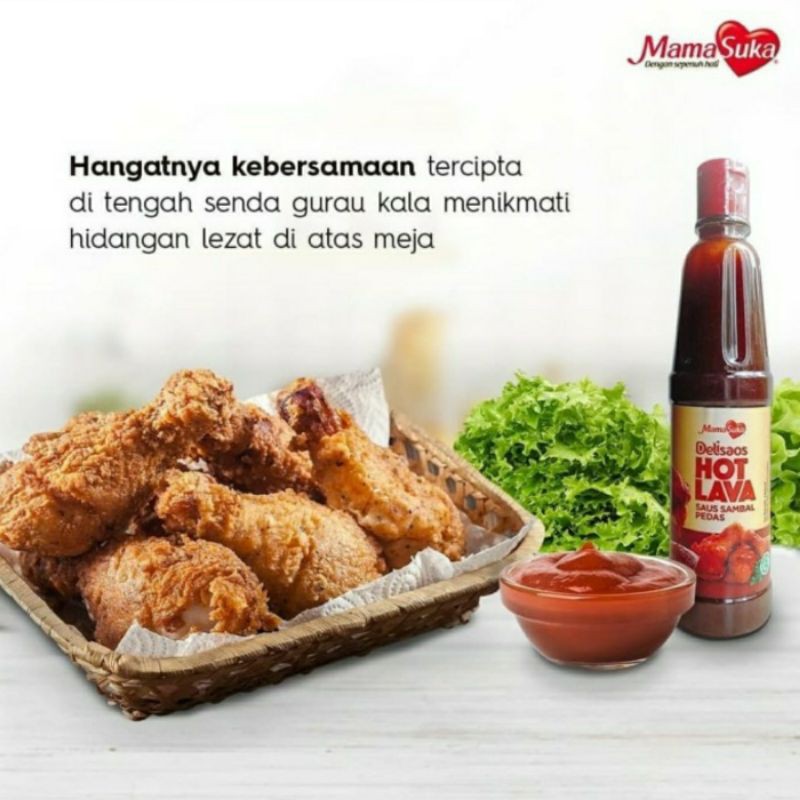 MamaSuka Delisaos Sambal Pedas HOT LAVA 260ml Botol