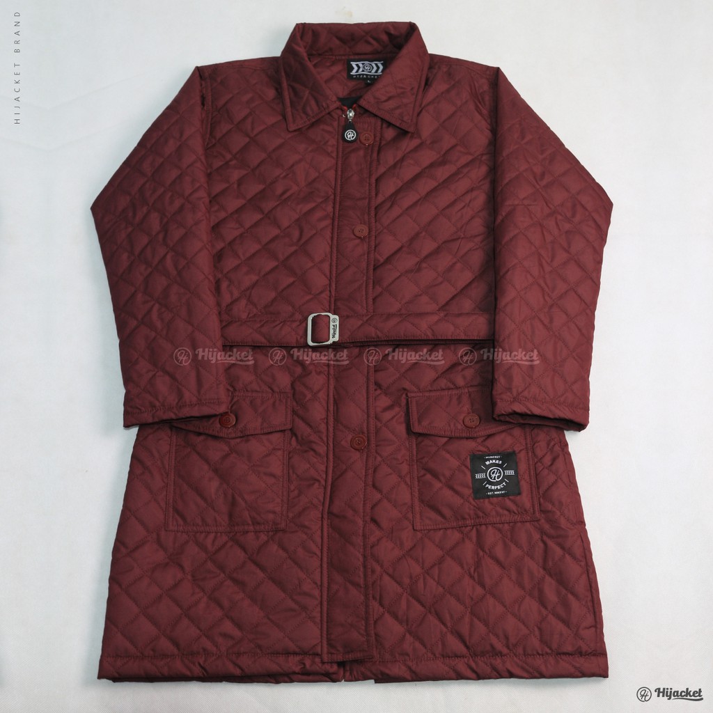 Hijacket® Agnezia | Original | Jaket Parasut Wanita Quilted Style with Belt-MAROON