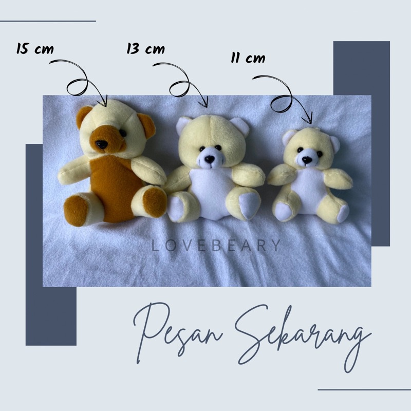 boneka bear kecil tinggi 15 cm| boneka buket | boneka wisuda