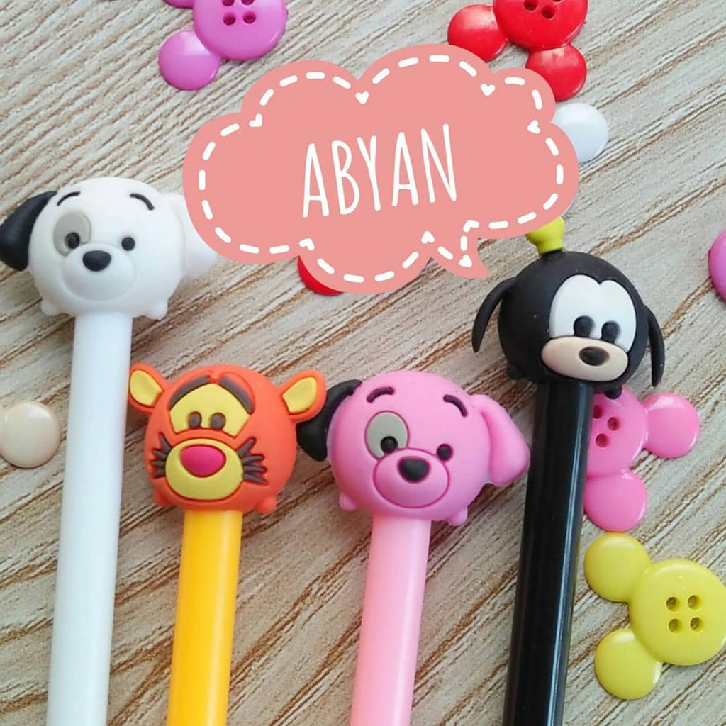 

Pulpen Gel Karakter Karet Tiger Goofy Lucu Murah Tsum-Tsum Tinta Hitam Ukuran 0.38mm