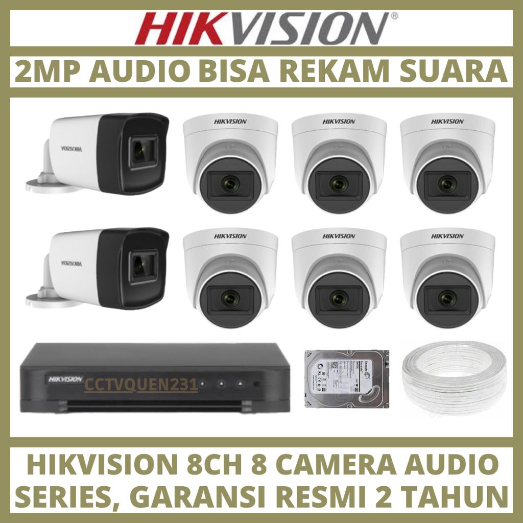 PAKET CCTV HIKVISION 2MP 8 CHANNEL 8 KAMERA 1080P TURBO HD CAMERA CCTV KOMPLIT