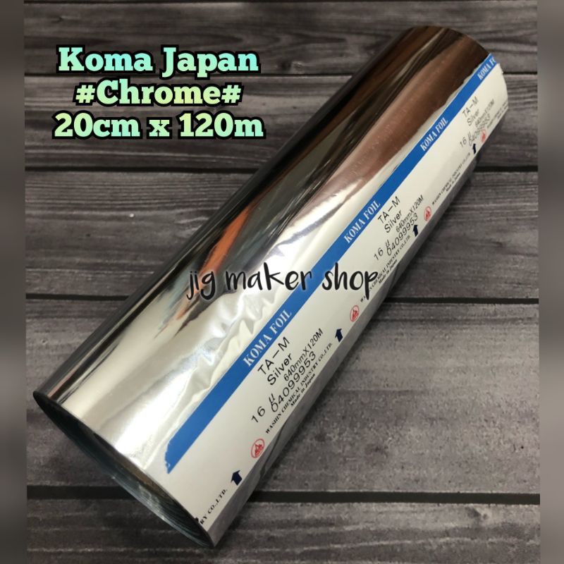 hologram hot stamping foil lure dan metal jig - JAPAN- chrome- lebar 20cm x120meter