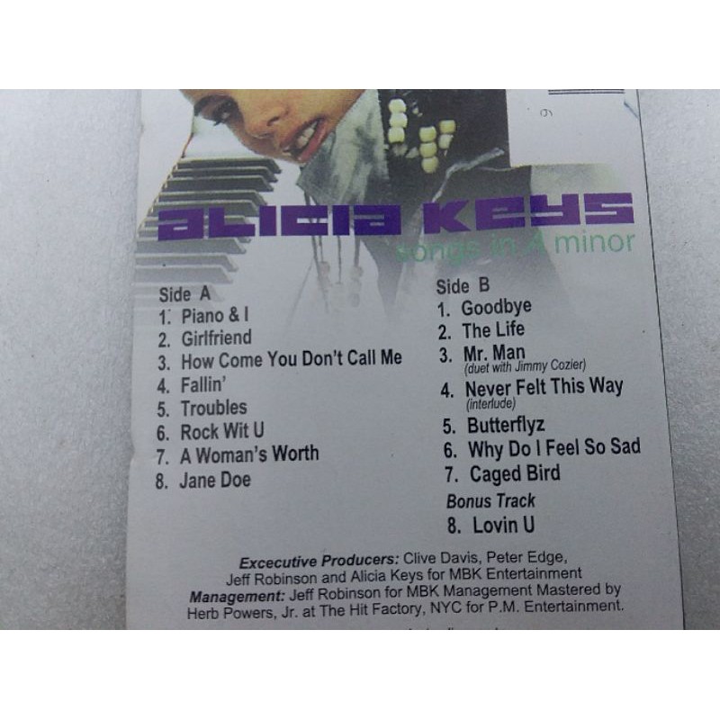 Kaset pita Alicia keys - songs in a minor