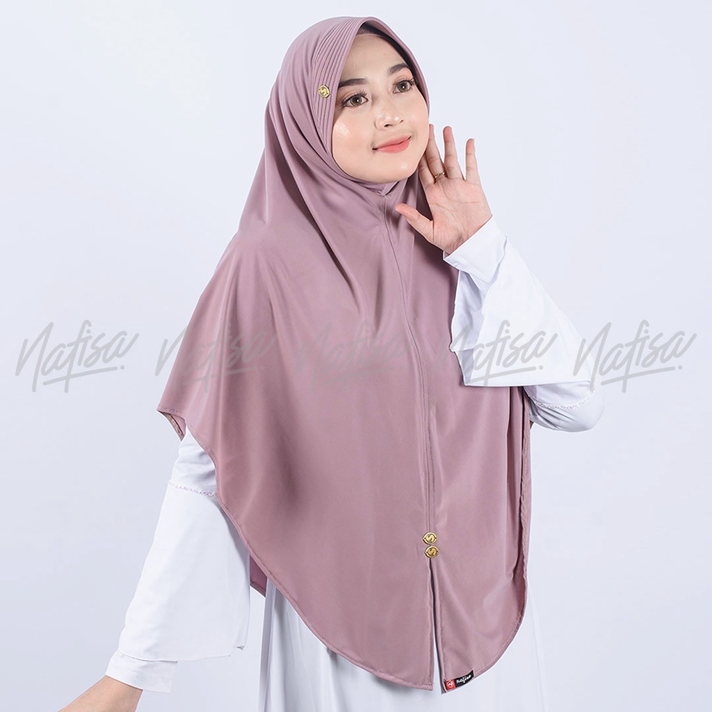 Jilbab Instan Bergo Syar'i Nafisa RETANIA | Kerudung Bergo Pad Kecil Hijab Instan Jumbo Polos Nafisa Original-4