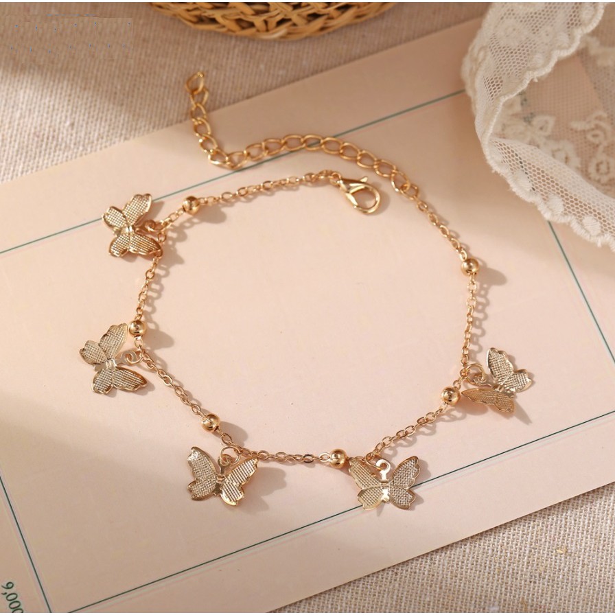 Kalung Gelang Kaki Wanita KUPU 05 Korea Fashion Aksesoris Perhiasan Cewe Women Anklet Butterfly