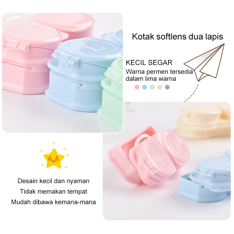 SAYOSHOW - Softlens Case | Tempat Softlens + Penjepit Softlens + Tongkat Stick Pasang ( Dua lapisan ) |