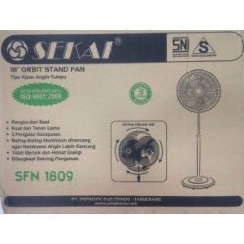 Standfan Stand Fan Kipas Angin Besi Tornado Sekai SFN-1809 ORBIT 18INCH KIPAS ANGIN BERDIRI BESI