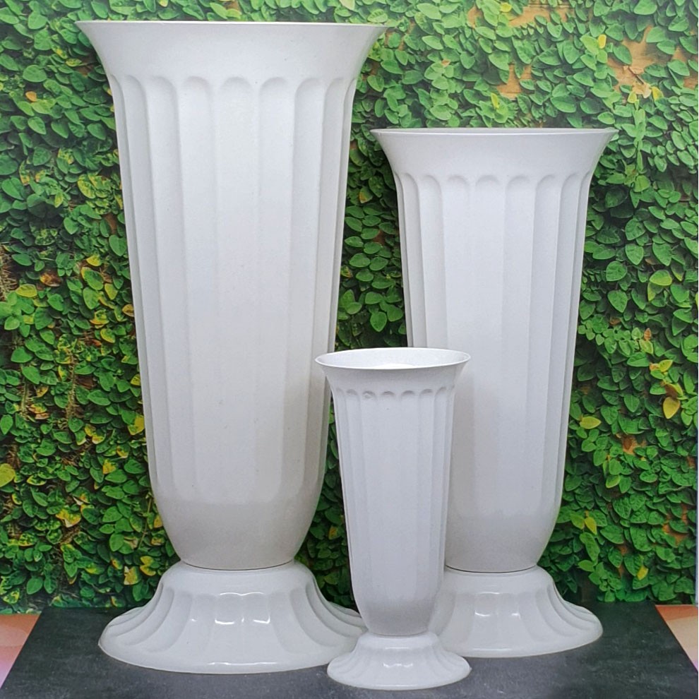 VAS BUNGA PLASTIK Tinggi 32.5 cm/POT BUNGA PLASTIK/VAS PLASTIK PUTIH/ Vas Piala