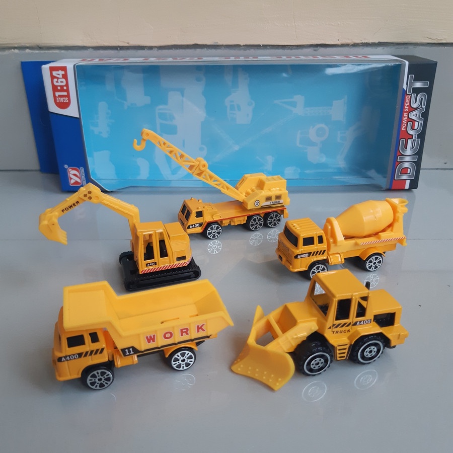 diecast set alat berat kontruksi mainan miniatur mobil anak excavator