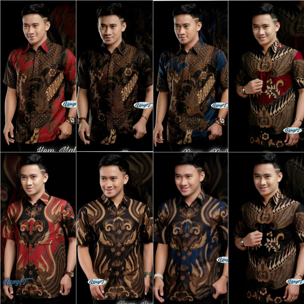 SIZE M L XL XXL XXXL BSWART Batik HRB026 Kenongo Hem Pendek Padi Pekalongan M L XL Batik Pria MURAH-1