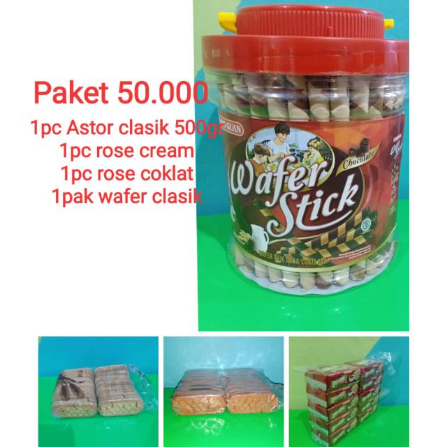 

Paket 50.000 biskuit khong guan / astor / rose cream / rose coklat / wafer clasik