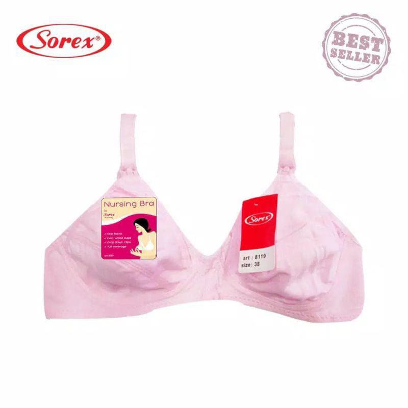 SOREX8119 Bra Menyusui Busa Tipis Tanpa Kawat Kait 2 Setara Cup B