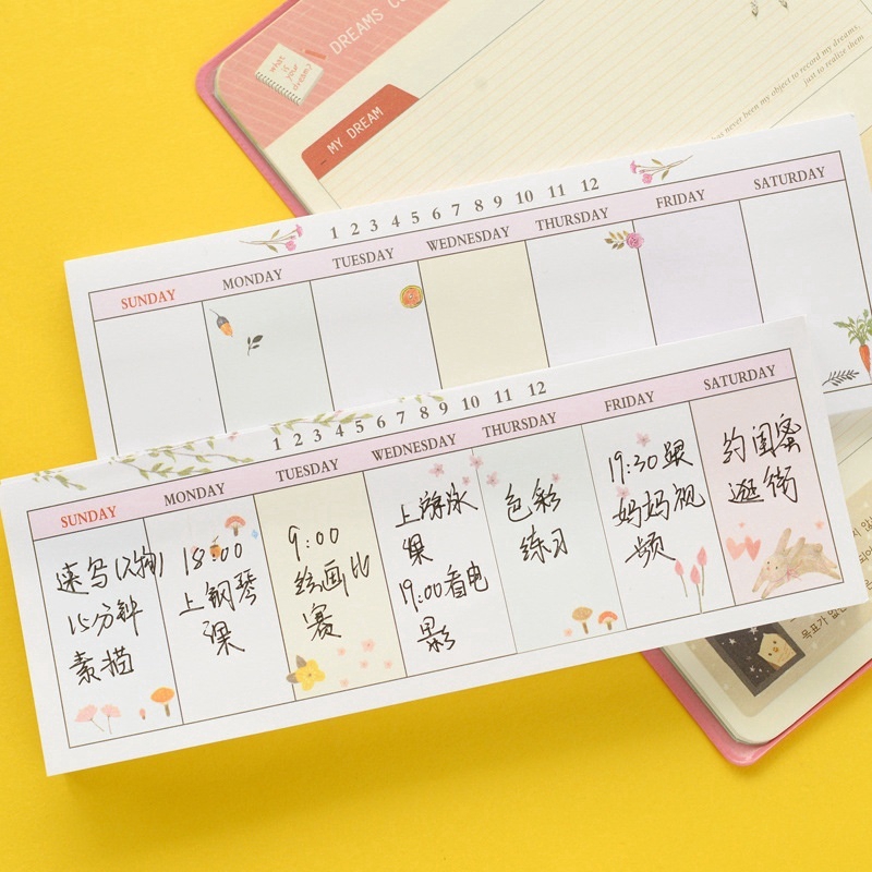 Weekly Plan Paper Scrapbooking Stickers Sticky Note Stationery School Supplies Pupils Office