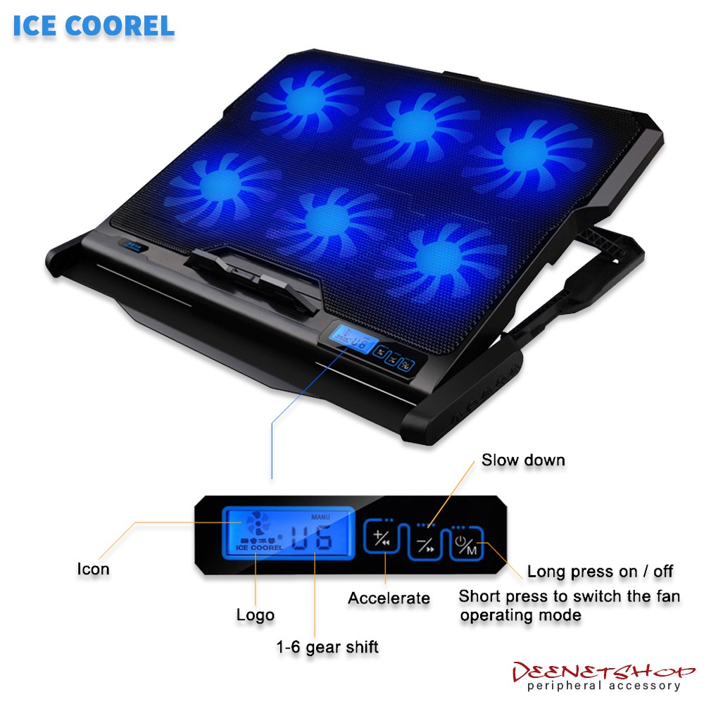ICE COOREL Cooling Pad Laptop 6 Fan
