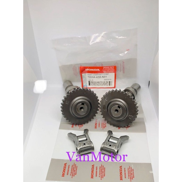 CAMSHAFT NOKEN AS SET PLATUK SUPRA GTR SONIC 150 NEW CB150R LED CB 150 R CBR150 HONDA K56 ORI TERMURAH 2pc noken in ex 2pc platuk in ex