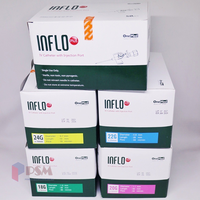 ONEMED Inflo Plus IV Catheter wit Injection Port / IV Catheter Plus Wings