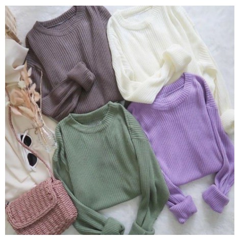 ms COD CLARISSA TOP KNIT / BAHAN ASLI RIB RAJUT / ATASAN WANITA RAJUT